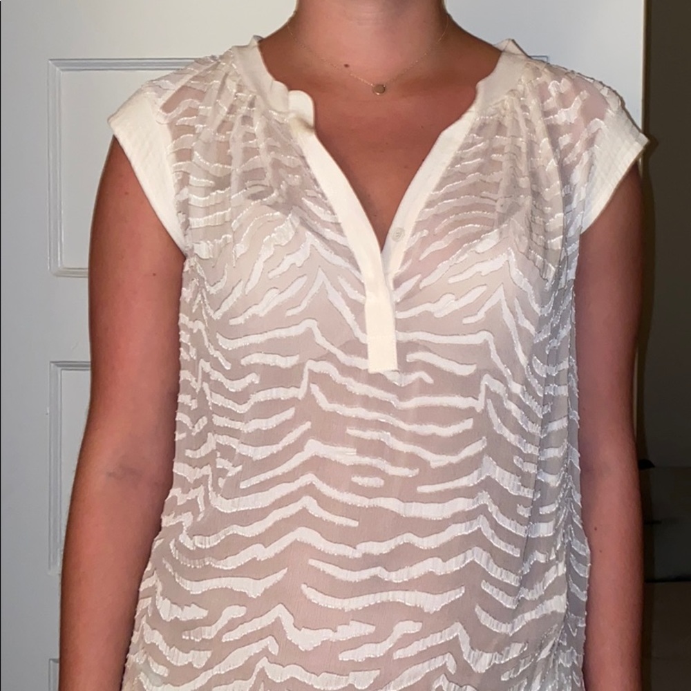 NWT Rebecca Taylor Zebra Clip top
